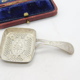 Georgian Sterling Silver Floral Tea Caddy Spoon 1809 Birmingham Antique