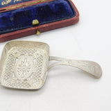 Georgian Sterling Silver Floral Tea Caddy Spoon 1809 Birmingham Antique