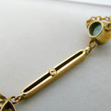 Edwardian 9ct Gold, Seed Pearl & Blue Stone Lavalier Drop Necklace Antique c1910