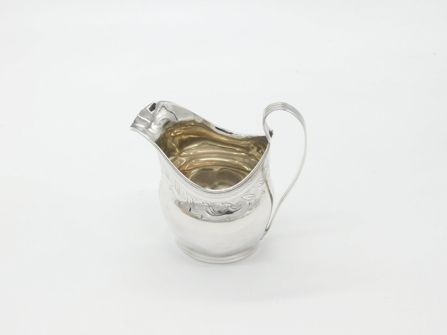 Georgian Sterling Silver Floral Pattern Cream Jug 1800 London Antique