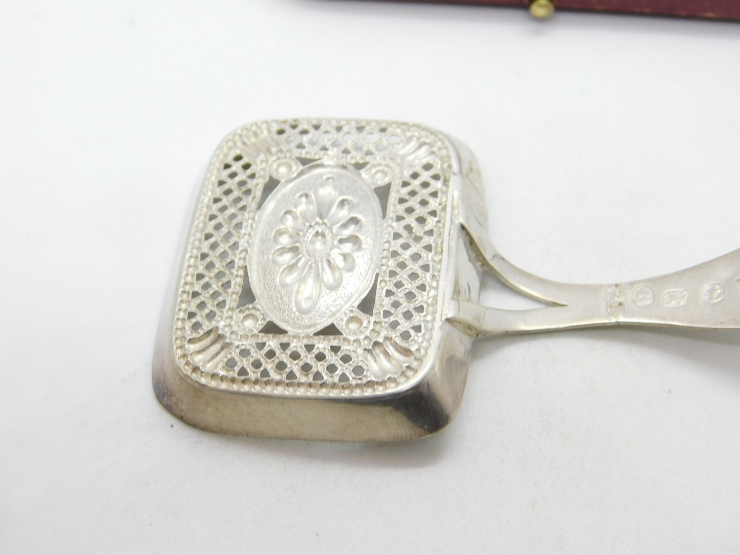 Georgian Sterling Silver Floral Tea Caddy Spoon 1809 Birmingham Antique