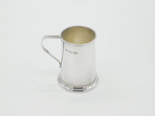 Sterling Silver Minimal Tankard Form Whisky Cup 2001 Sheffield Vintage