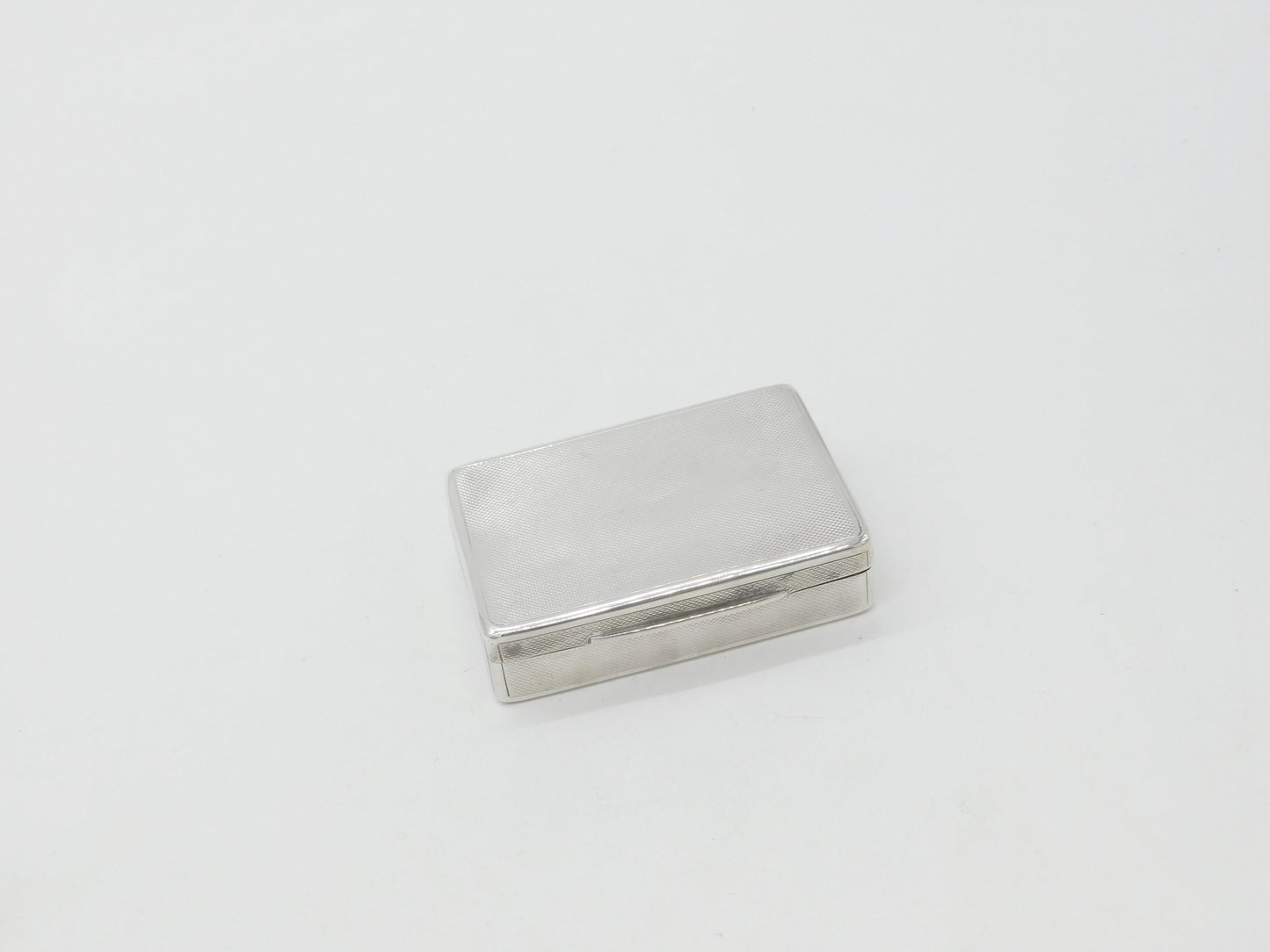 Sterling Silver Engine Turned Snuff Box 1930 Birmingham George Unite & Sons