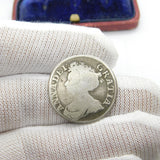 Queen Anne Silver Fourth Bust Plain Shilling Coin 1711 Fine Condition Antique