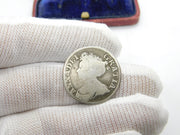 Queen Anne Silver Fourth Bust Plain Shilling Coin 1711 Fine Condition Antique