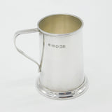 Sterling Silver Minimal Tankard Form Whisky Cup 2001 Sheffield Vintage