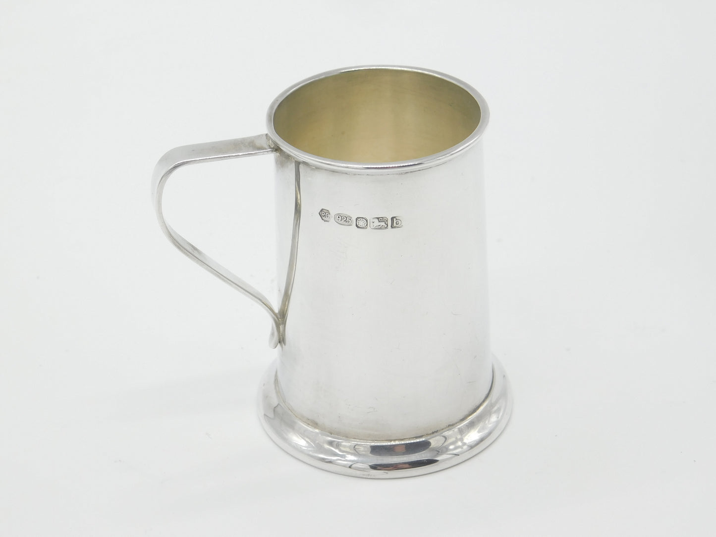 Sterling Silver Minimal Tankard Form Whisky Cup 2001 Sheffield Vintage