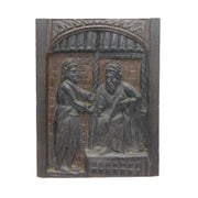 17th Century Carved Oak Decorative Panel Apostle Receiving Scroll Antique c1680