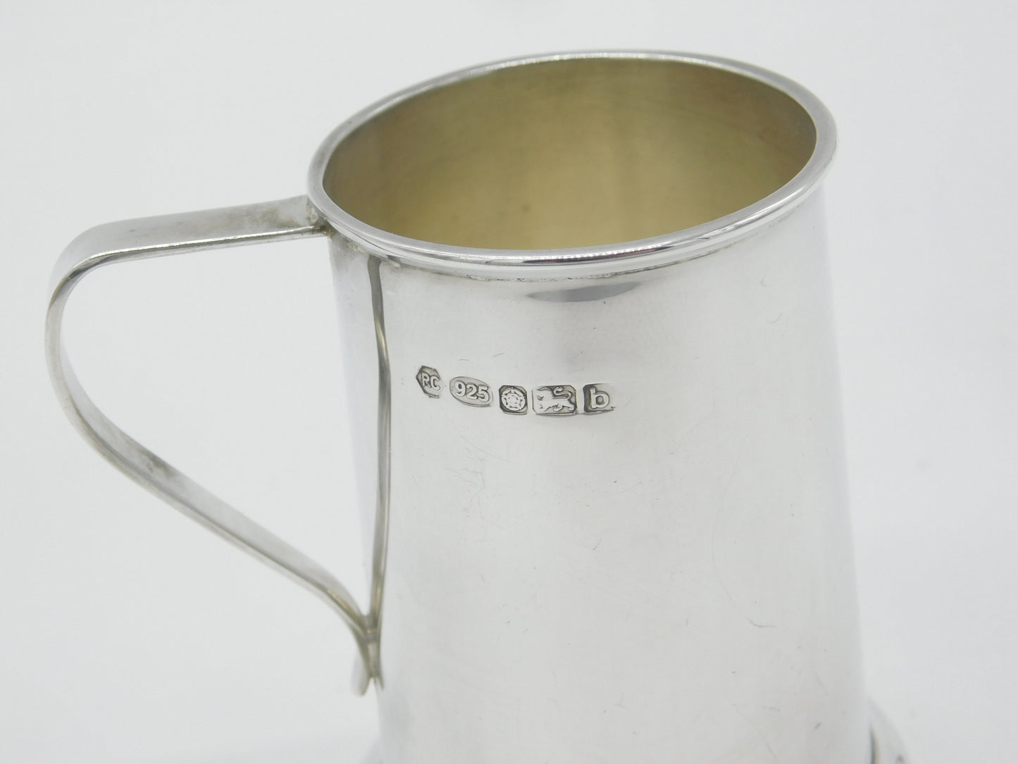 Sterling Silver Minimal Tankard Form Whisky Cup 2001 Sheffield Vintage