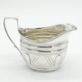 George III Sterling Silver Crested Floral Pattern Cream Jug Antique 1802 London