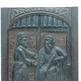 17th Century Carved Oak Decorative Panel Apostle Receiving Scroll Antique c1680