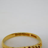 Victorian 18ct Gold, Ruby & Diamond Boat Ring Antique 1864 Birmingham