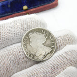 Queen Anne Silver Fourth Bust Plain Shilling Coin 1711 Fine Condition Antique