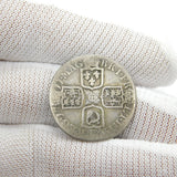 Queen Anne Silver Fourth Bust Plain Shilling Coin 1711 Fine Condition Antique