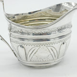 George III Sterling Silver Crested Floral Pattern Cream Jug Antique 1802 London
