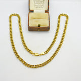 9ct Yellow Gold Chunky Curb Chain Necklace 52.2cm / 20.5" Vintage 1972 London