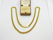 9ct Yellow Gold Chunky Curb Chain Necklace 52.2cm / 20.5" Vintage 1972 London