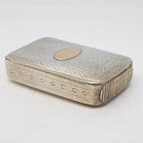George III Sterling Silver & Gold Panel Vesta Case Antique 1810 Birmingham