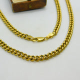 9ct Yellow Gold Chunky Curb Chain Necklace 52.2cm / 20.5" Vintage 1972 London