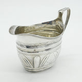 George III Sterling Silver Crested Floral Pattern Cream Jug Antique 1802 London