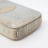 George III Sterling Silver & Gold Panel Vesta Case Antique 1810 Birmingham