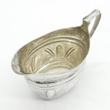 George III Sterling Silver Crested Floral Pattern Cream Jug Antique 1802 London