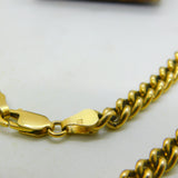 9ct Yellow Gold Chunky Curb Chain Necklace 52.2cm / 20.5" Vintage 1972 London