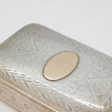 George III Sterling Silver & Gold Panel Vesta Case Antique 1810 Birmingham
