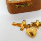 9ct Yellow Gold Faith, Hope & Charity Charm Pendant Vintage 1980 London