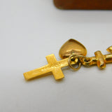 9ct Yellow Gold Faith, Hope & Charity Charm Pendant Vintage 1980 London