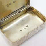 George III Sterling Silver & Gold Panel Vesta Case Antique 1810 Birmingham