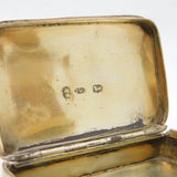 George III Sterling Silver & Gold Panel Vesta Case Antique 1810 Birmingham