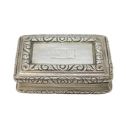 George IV Nathaniel Mills Sterling Silver Snuff Box Antique 1824 Birmingham