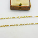 9ct Gold Cable Link Chain Necklace 56.4cm / 22.2" Vintage Art Deco c1920