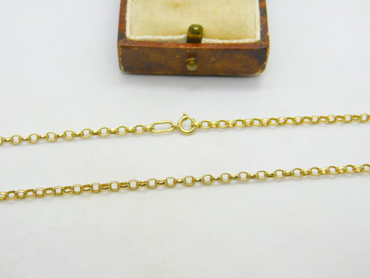 9ct Gold Cable Link Chain Necklace 56.4cm / 22.2" Vintage Art Deco c1920