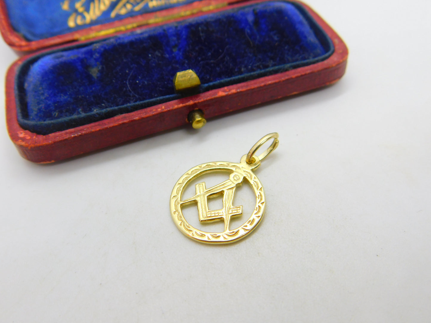 9ct Yellow Gold Masonic Compass Charm or Pendant Antique c1930 Art Deco