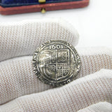 King James I Early Hammered Silver Sixpence Coin 1603 Fine Condition Antique
