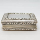 George IV Nathaniel Mills Sterling Silver Snuff Box Antique 1824 Birmingham