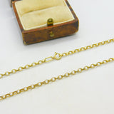 9ct Gold Cable Link Chain Necklace 56.4cm / 22.2" Vintage Art Deco c1920