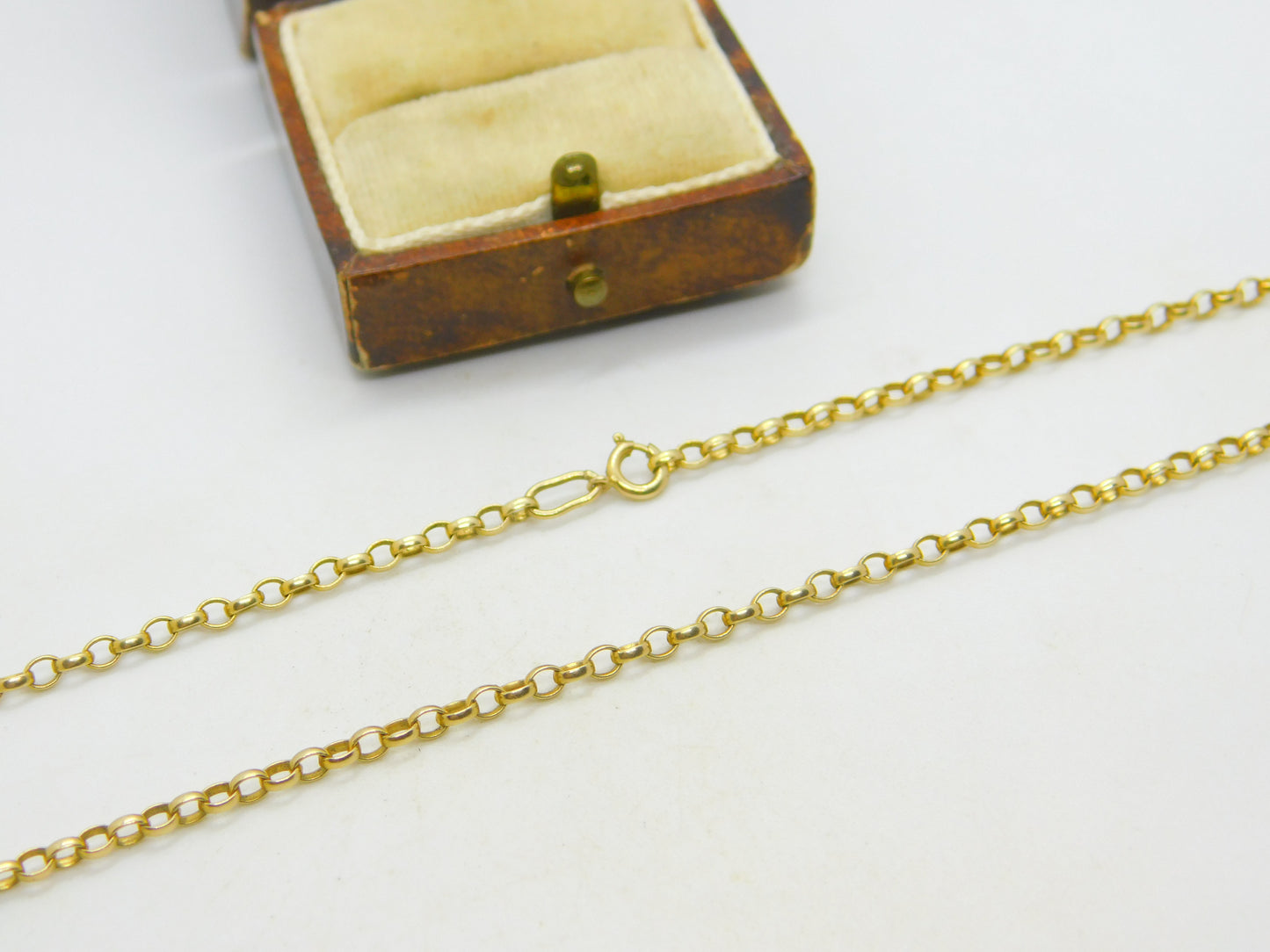 9ct Gold Cable Link Chain Necklace 56.4cm / 22.2" Vintage Art Deco c1920