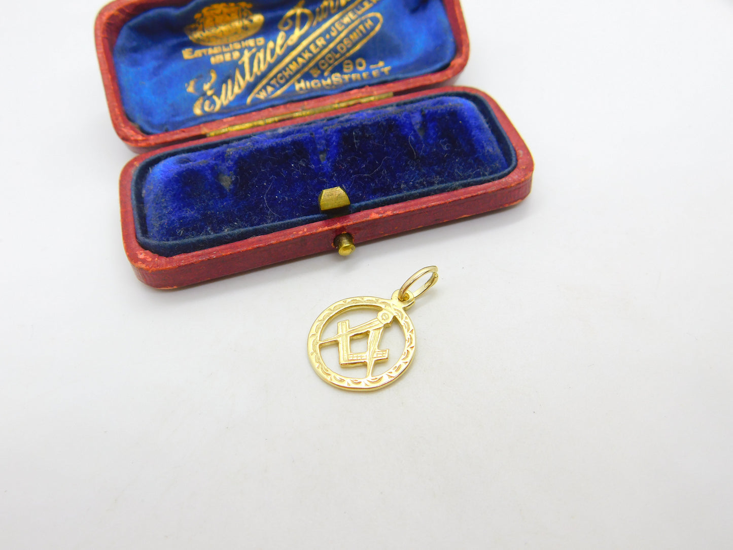 9ct Yellow Gold Masonic Compass Charm or Pendant Antique c1930 Art Deco