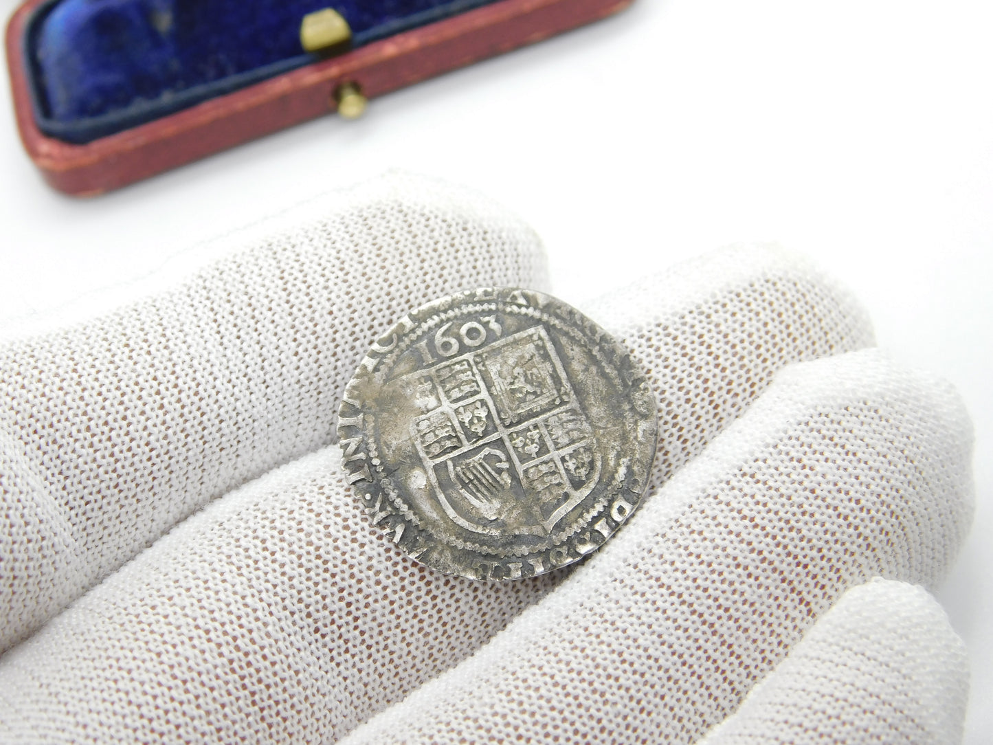 King James I Early Hammered Silver Sixpence Coin 1603 Fine Condition Antique