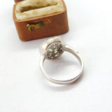 Planished Sterling Silver & Greek Opal Tree of Life Ring Vintage c1990