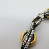 Victorian French 18ct Gold & Niello Enamel Sterling Silver Albertina Bracelet Antique c1880