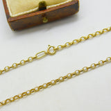 9ct Gold Cable Link Chain Necklace 56.4cm / 22.2" Vintage Art Deco c1920