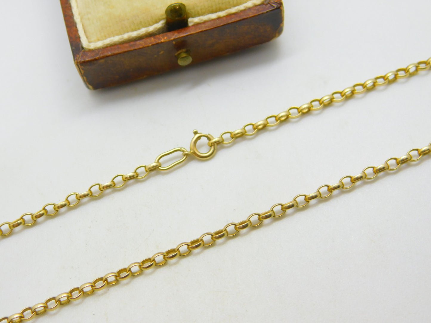 9ct Gold Cable Link Chain Necklace 56.4cm / 22.2" Vintage Art Deco c1920