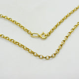 9ct Gold Cable Link Chain Necklace 56.4cm / 22.2" Vintage Art Deco c1920