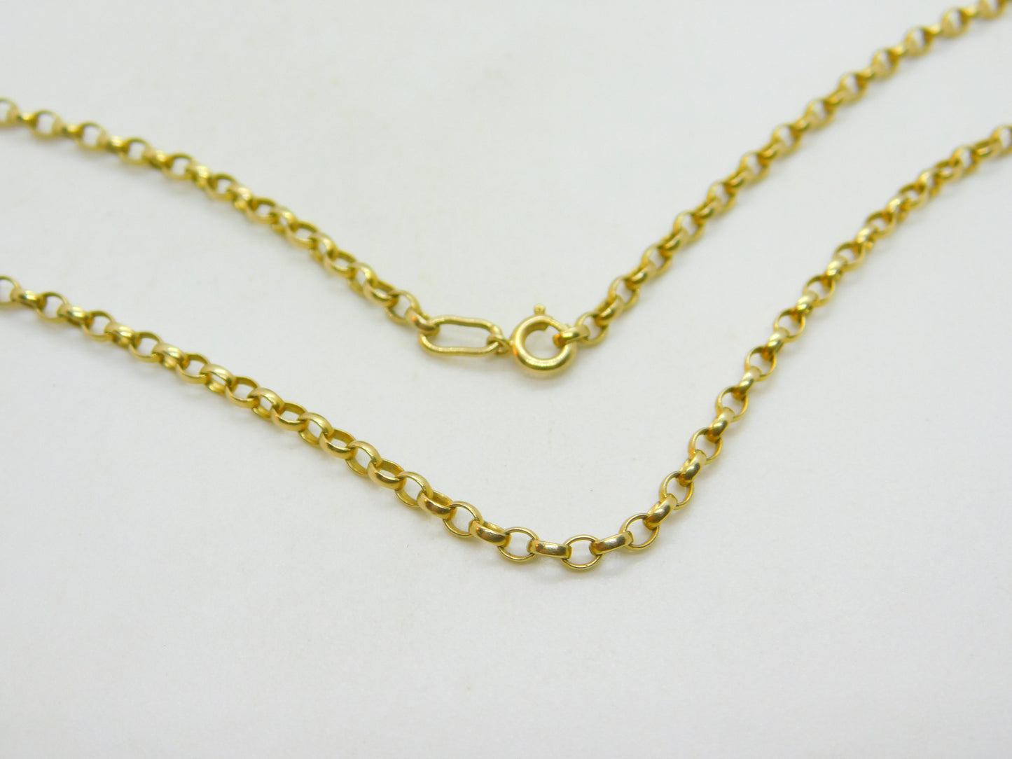 9ct Gold Cable Link Chain Necklace 56.4cm / 22.2" Vintage Art Deco c1920