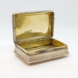 George IV Nathaniel Mills Sterling Silver Snuff Box Antique 1824 Birmingham