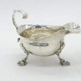 George II Pair of Sterling Silver Shell Foot Sauce Boats Antique 1758 London